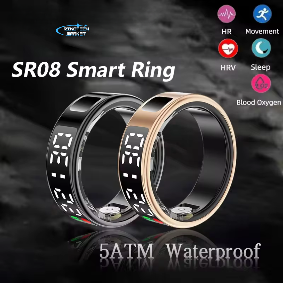 Smart Ring SR08 – Anillo Inteligente con Pantalla OLED y Monitor de Salud
